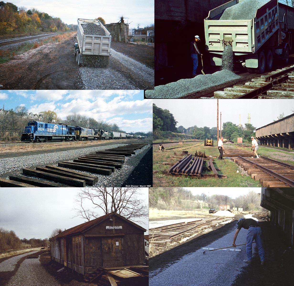 Laying balast and ties